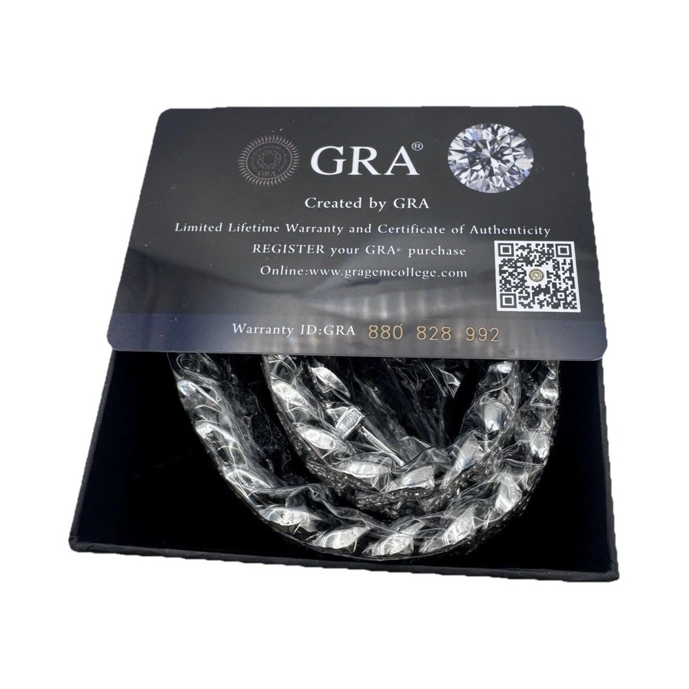 Moissanite Diamond Silver Curb Cuban Link Chain Bracelet Box Clasp with Box